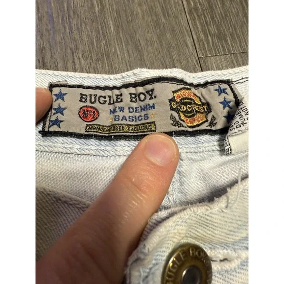 Vintage Bugle Boy Shorts Men 33 Y2K Carpenter Jorts Baggy‎ Skater Acid Washed - Picture 3 of 9